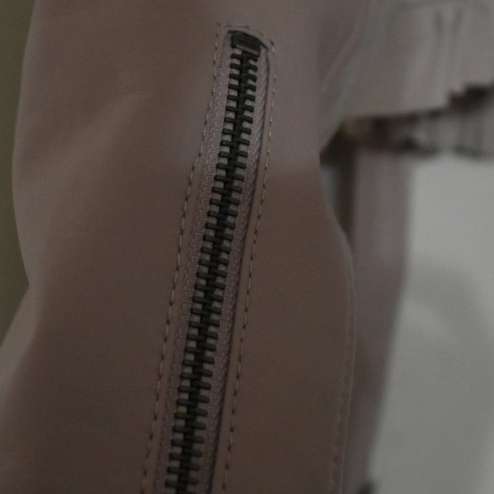 Pretty Pink Ruffled Leather/Suede Jacket - Picture 13 of 13